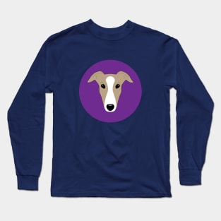 Tan and white greyhound face Long Sleeve T-Shirt